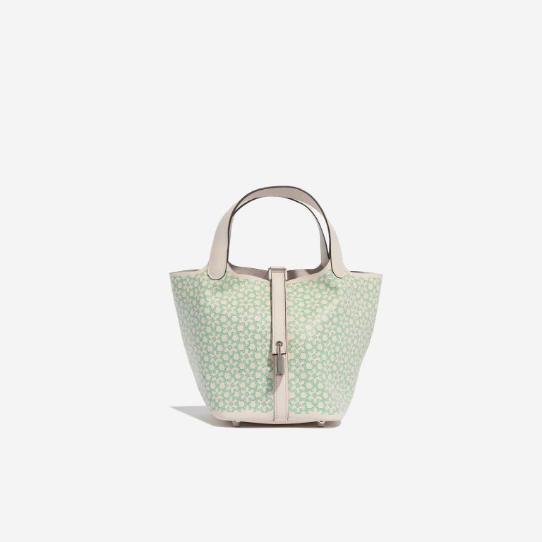 Pre-owned Hermès bag Picotin 18 Swift Nata / Vert / White Beige, Green Front | Sell your designer bag on Saclab.com
