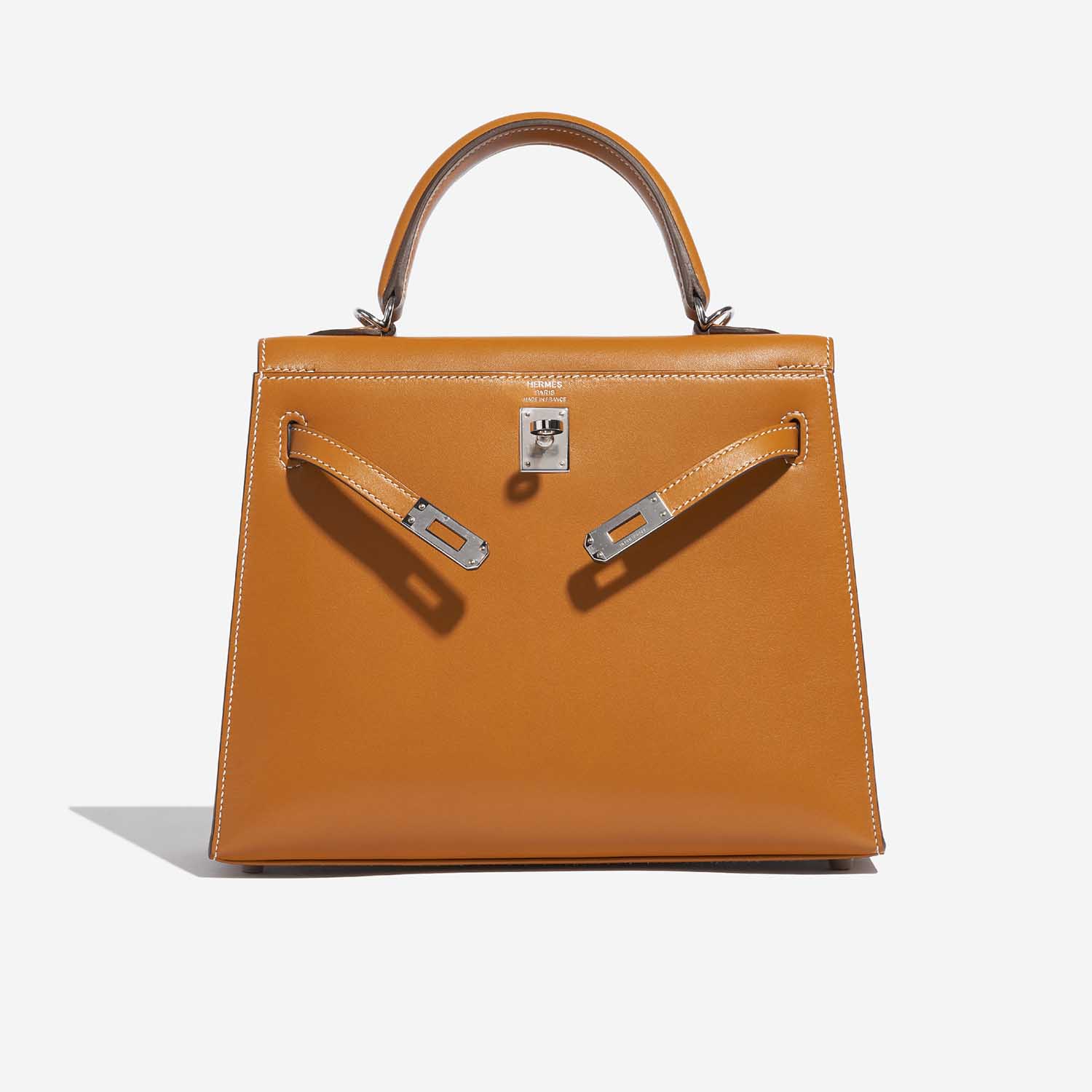 Pre-owned Hermès bag Kelly 25 Sable Butler Natural Brown Front Open | Sell your designer bag on Saclab.com