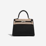 Pre-owned Hermès bag Kelly 25 Epsom Black Black Front Velt | Sell your designer bag on Saclab.com