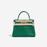 Pre-owned Hermès bag Kelly 28 Togo Vert Menthe Green Front Velt | Sell your designer bag on Saclab.com