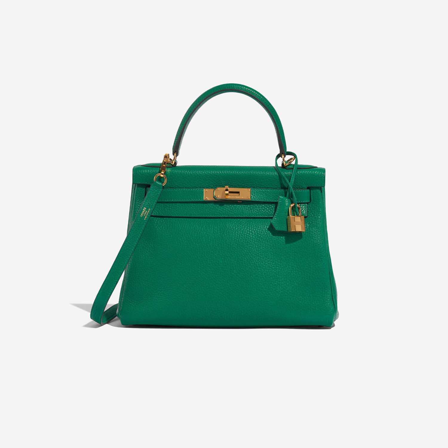 Pre-owned Hermès Tasche Kelly 28 Togo Vert Menthe Grün Front | Verkaufen Sie Ihre Designer-Tasche auf Saclab.com