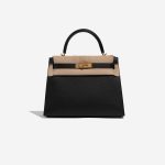 Pre-owned Hermès bag Kelly 28 Epsom Black Black Front Velt | Sell your designer bag on Saclab.com