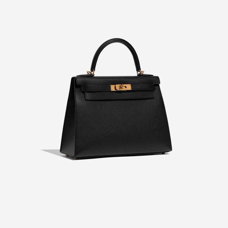 Pre-owned Hermès bag Kelly 28 Epsom Black Black Side Front | Sell your designer bag on Saclab.com