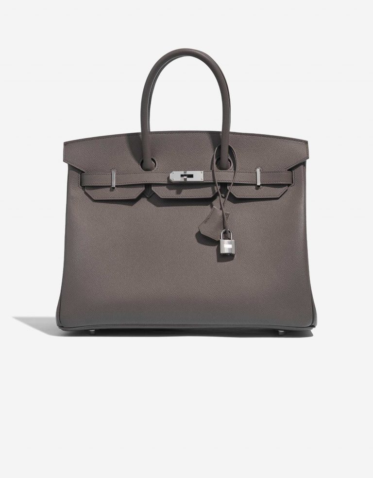 Pre-owned Hermès bag Birkin 35 Epsom Étain Grey Front | Sell your designer bag on Saclab.com