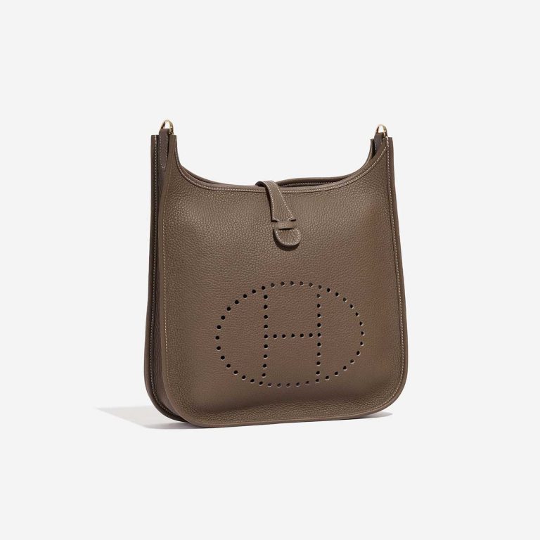 Gebrauchte Hermès Tasche Evelyne 29 Taurillon Clemence Etoupe Braun, Grau Side Front | Verkaufen Sie Ihre Designer-Tasche auf Saclab.com