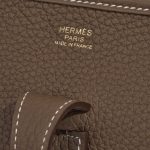 Pre-owned Hermès bag Evelyne 29 Taurillon Clemence Etoupe Brown, Grey Logo | Sell your designer bag on Saclab.com