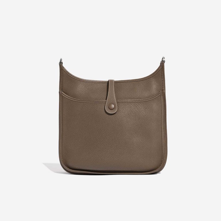 Pre-owned Hermès bag Evelyne 29 Taurillon Clemence Etoupe Brown, Grey Back | Sell your designer bag on Saclab.com