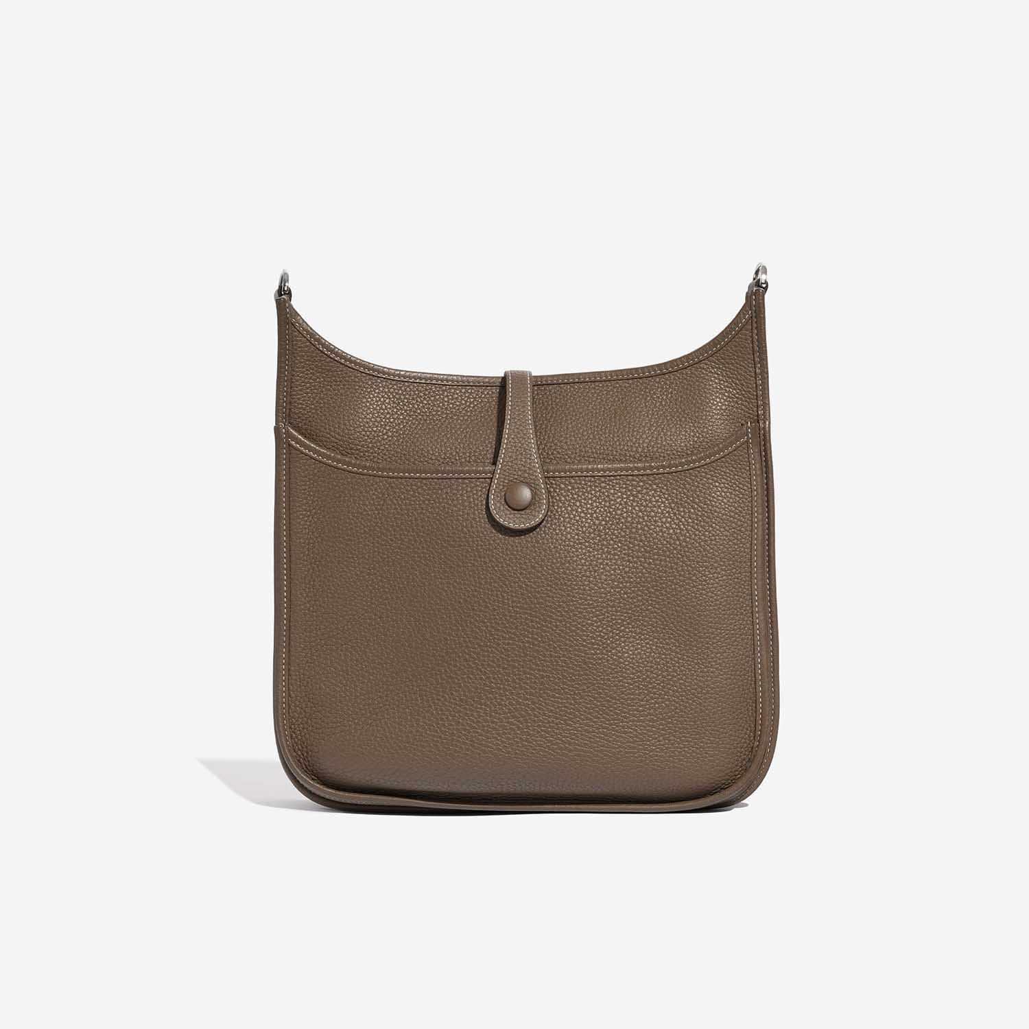 Pre-owned Hermès bag Evelyne 29 Taurillon Clemence Etoupe Brown, Grey Back | Sell your designer bag on Saclab.com