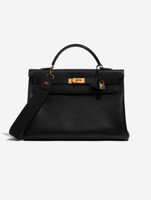Pre-owned Hermès bag Kelly 40 Ardennes Black Black Front | Sell your designer bag on Saclab.com
