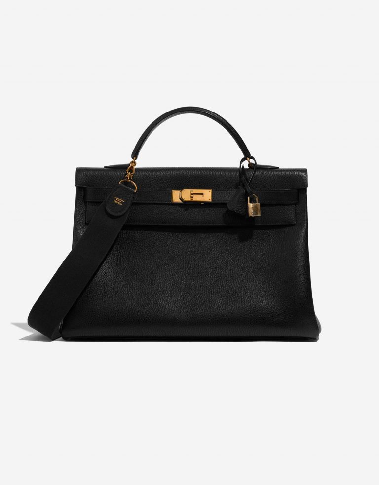 Pre-owned Hermès bag Kelly 40 Ardennes Black Black Front | Sell your designer bag on Saclab.com