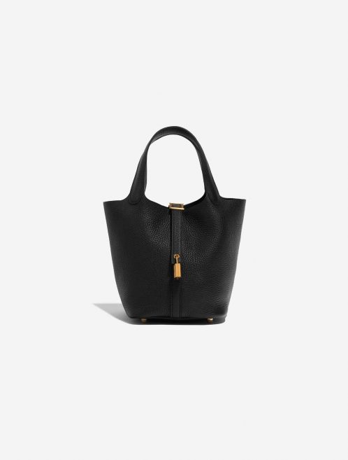 Sac Hermès d'occasion Picotin 18 Taurillon Clémence Black Black Front | Vendez votre sac de créateur sur Saclab.com