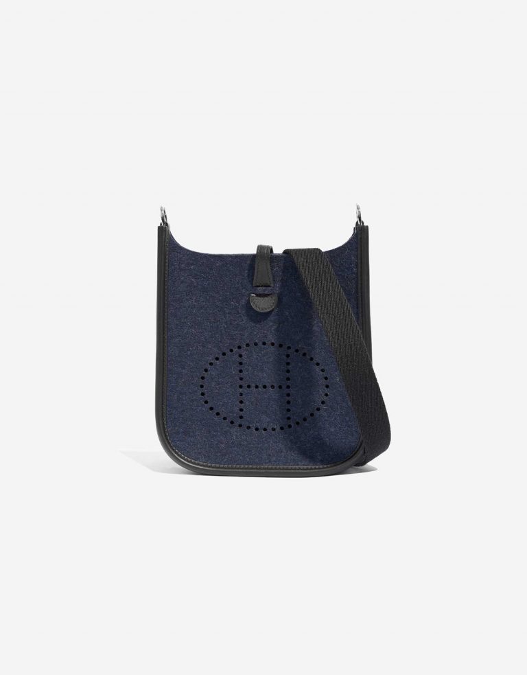 Pre-owned Hermès bag Evelyne 16 Swift / Felt Blue Nuit / Black Blue Front | Sell your designer bag on Saclab.com