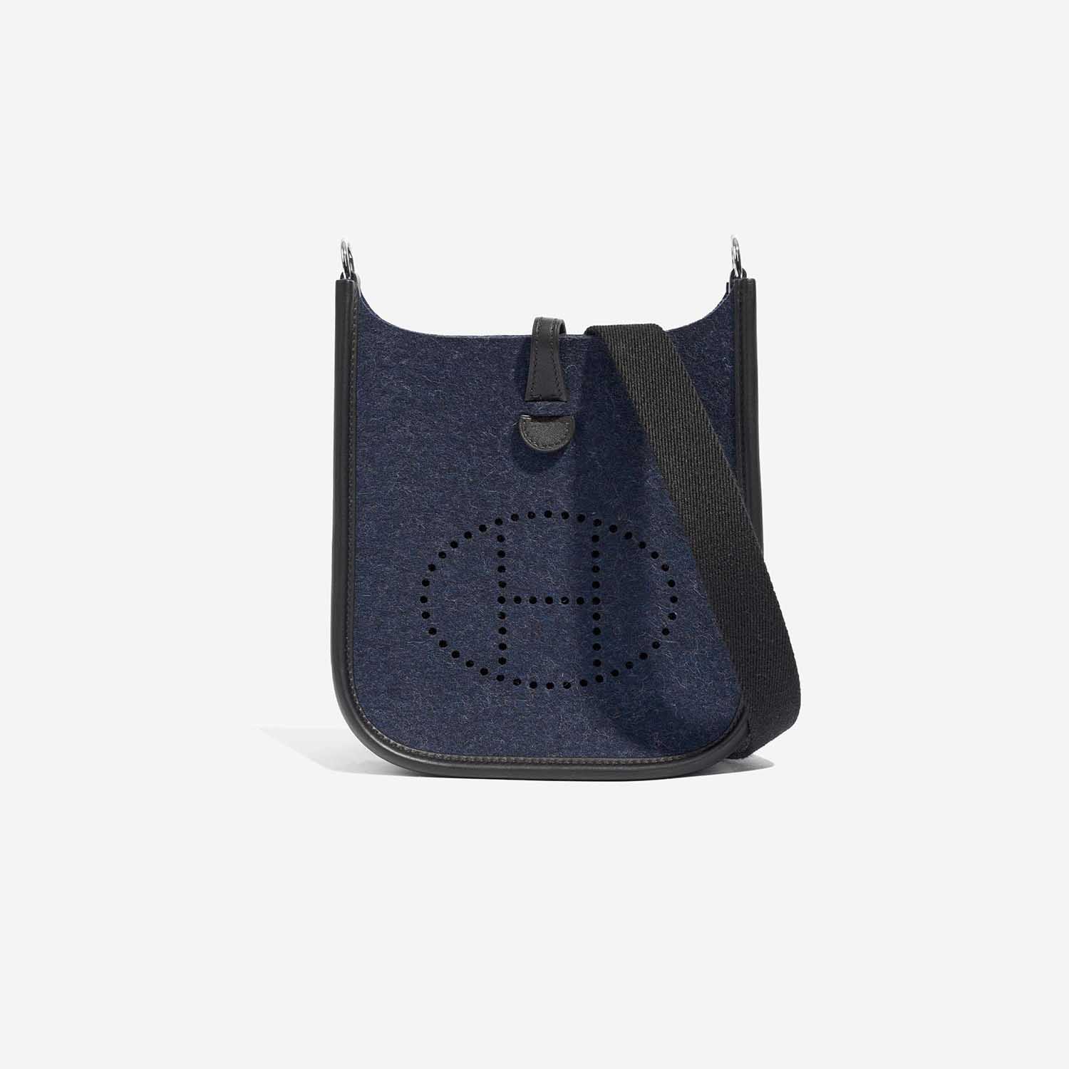 Pre-owned Hermès bag Evelyne 16 Swift / Felt Blue Nuit / Black Blue Front | Sell your designer bag on Saclab.com