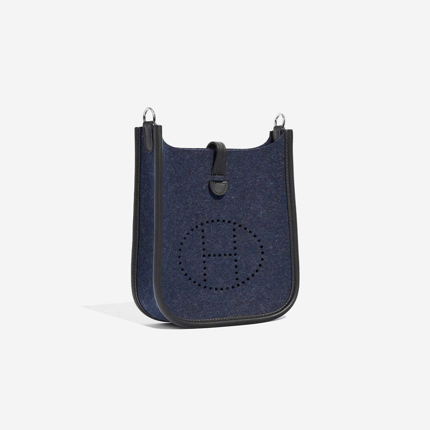 Pre-owned Hermès bag Evelyne 16 Swift / Felt Blue Nuit / Black Blue Side Front | Sell your designer bag on Saclab.com
