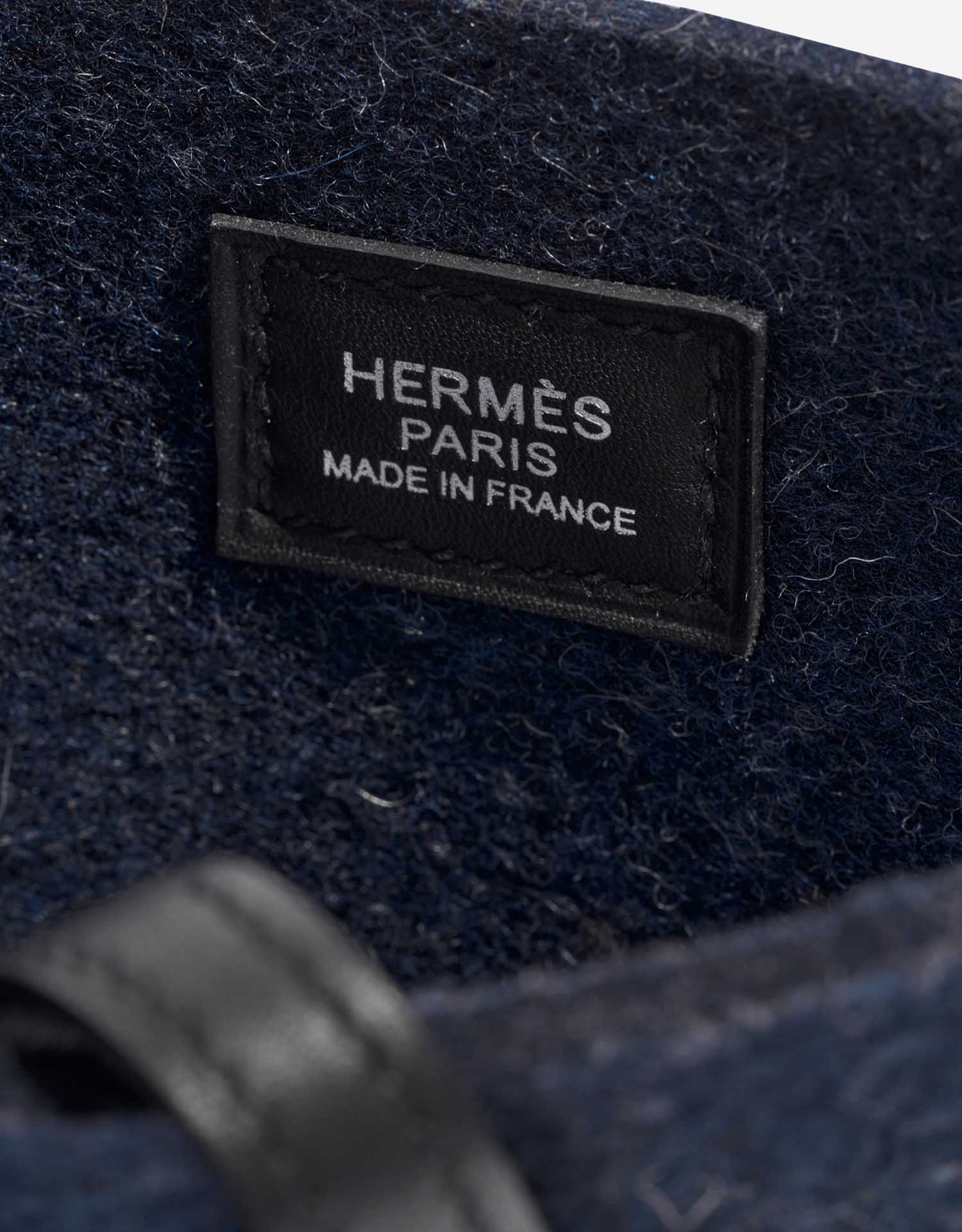 Pre-owned Hermès bag Evelyne 16 Swift / Felt Blue Nuit / Black Blue Logo | Sell your designer bag on Saclab.com