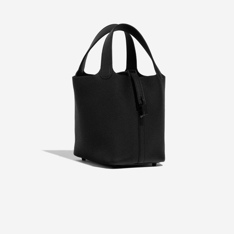 Sac Hermès d'occasion Picotin 18 Taurillon Clémence Noir Noir Côté Face | Vendez votre sac de créateur sur Saclab.com