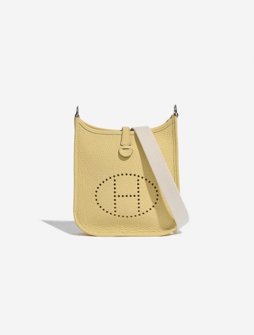Pre-owned Hermès bag Evelyne 16 Taurillon Clemence Jaune Poussin Yellow Front | Sell your designer bag on Saclab.com