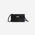 Pre-owned Hermès bag Kelly ToGo Black-BleuIndigo-BleuFrida Front | Sell your designer bag on Saclab.com