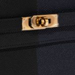 Pre-owned Hermès bag Kelly ToGo Black-BleuIndigo-BleuFrida Closing System | Sell your designer bag on Saclab.com