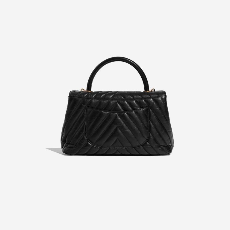 Pre-owned Chanel bag Timeless Handle Medium Lamb Black Black Back | Sell your designer bag on Saclab.com