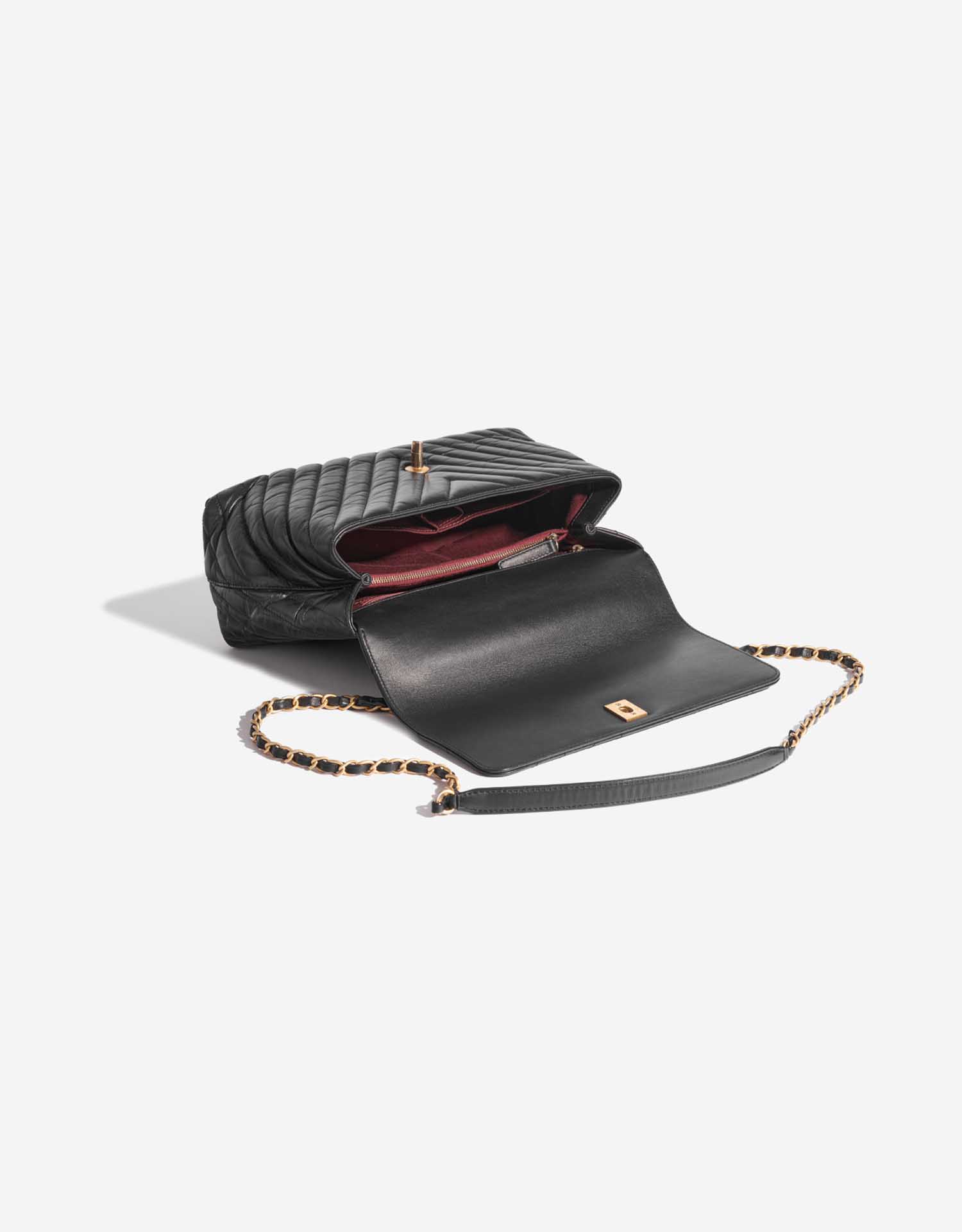 Chanel - Authenticated Timeless Classique Top Handle Handbag - Leather Black Plain for Women, Never Worn