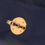 Pre-owned Hermès bag Lindy Touch 26 Veau Volupto / Crocodile Niloticus Blue Nuit / Blue Marine Blue Logo | Sell your designer bag on Saclab.com