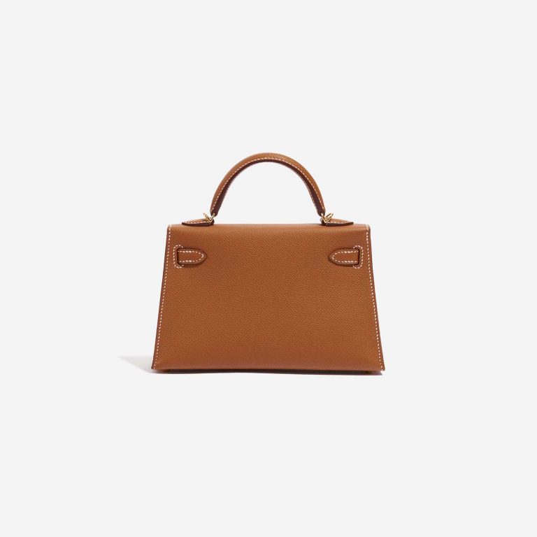 Pre-owned Hermès bag Kelly Mini Epsom Gold Brown Back | Sell your designer bag on Saclab.com