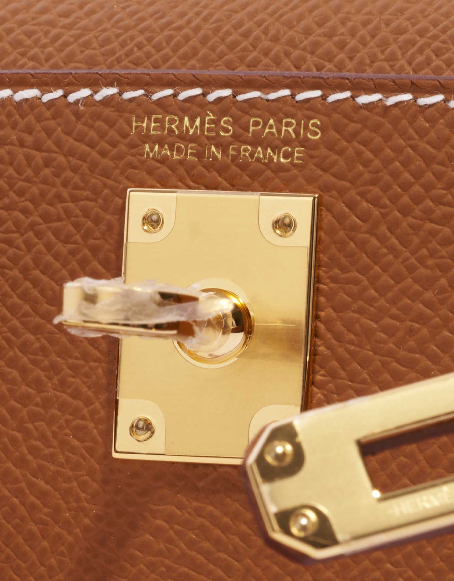 Pre-owned Hermès Tasche Kelly Mini Epsom Gold Brown Logo | Verkaufen Sie Ihre Designer-Tasche auf Saclab.com