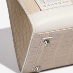 Pre-owned Hermès bag Birkin Faubourg 20 Snow Matte Alligator / Togo / Epsom / Swift White / Beton / Orange H / Blue Brume / Craie Beige, White Detail | Sell your designer bag on Saclab.com