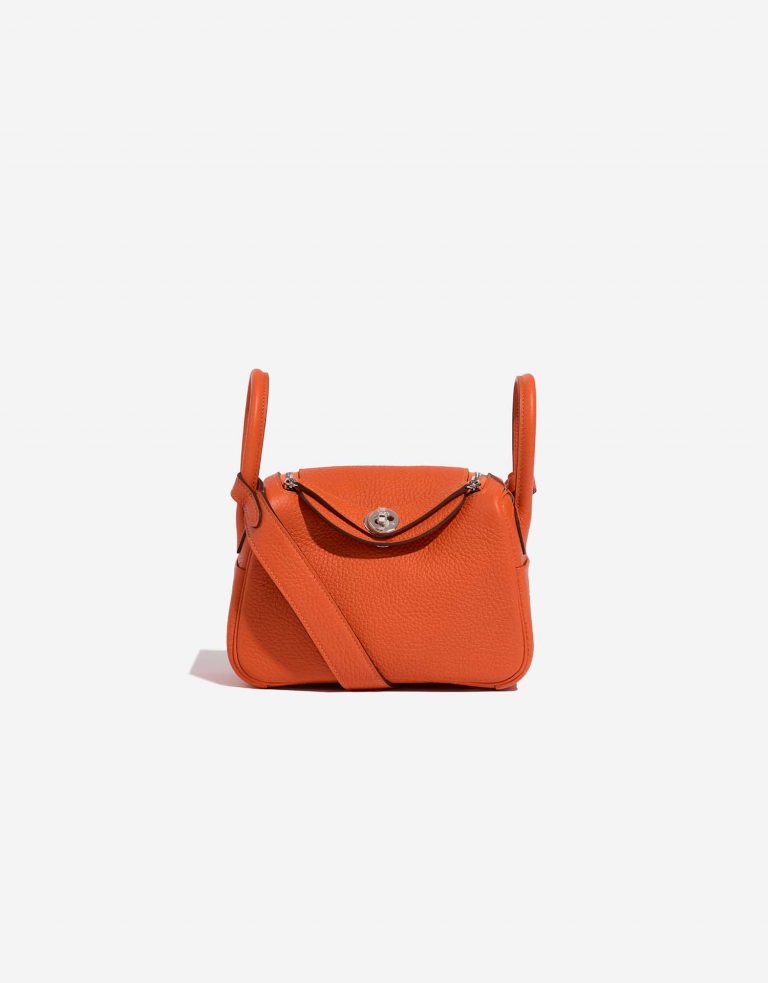Gebrauchte Hermès Tasche Lindy 20 Mini Taurillon Clemence Feu Orange Front | Verkaufen Sie Ihre Designer-Tasche auf Saclab.com