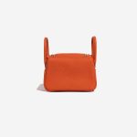 Pre-owned Hermès bag Lindy 20 Mini Taurillon Clemence Feu Orange Back | Sell your designer bag on Saclab.com