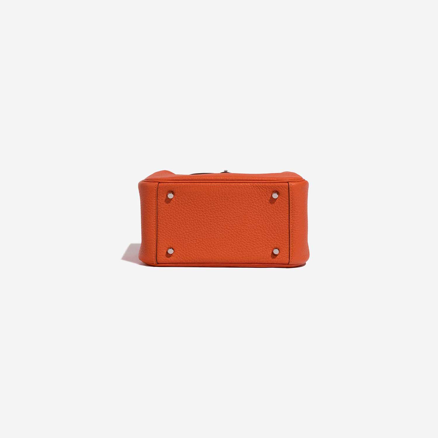 Gebrauchte Hermès Tasche Lindy 20 Mini Taurillon Clemence Feu Orange Bottom | Verkaufen Sie Ihre Designer-Tasche auf Saclab.com
