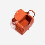 Pre-owned Hermès bag Lindy 20 Mini Taurillon Clemence Feu Orange Inside | Sell your designer bag on Saclab.com