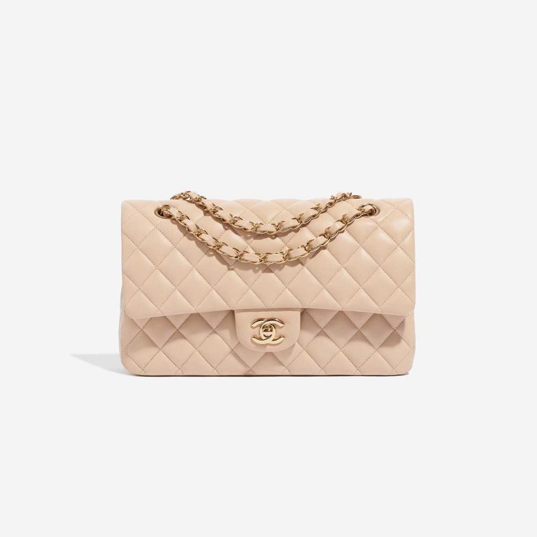 Pre-owned Chanel bag Timeless Medium Lamb Beige Beige Front | Sell your designer bag on Saclab.com