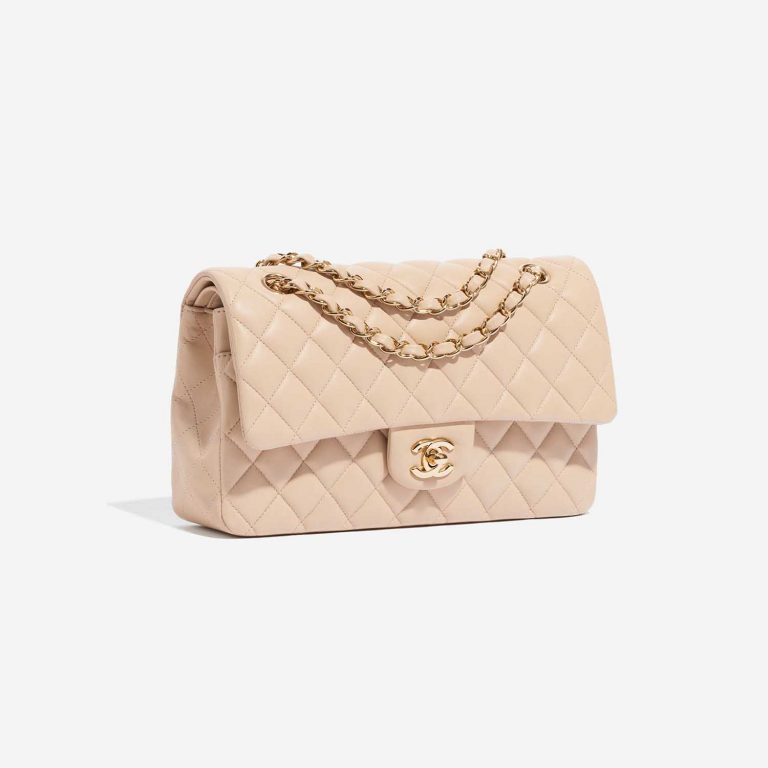 Pre-owned Chanel bag Timeless Medium Lamb Beige Beige Side Front | Sell your designer bag on Saclab.com