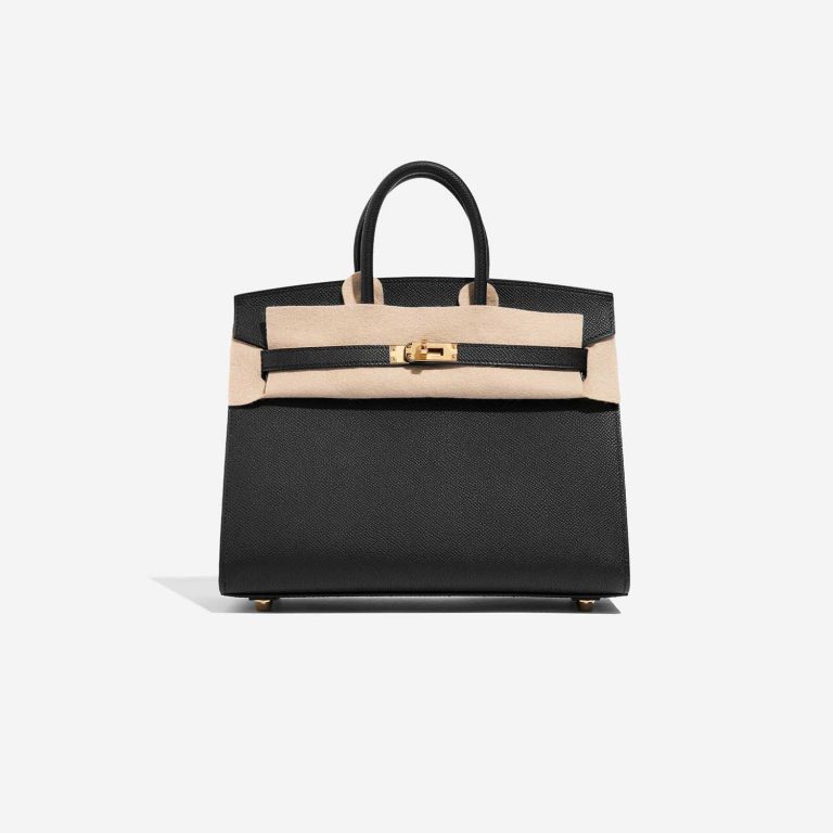 Pre-owned Hermès bag Birkin 25 Epsom Black Black Front Velt | Sell your designer bag on Saclab.com