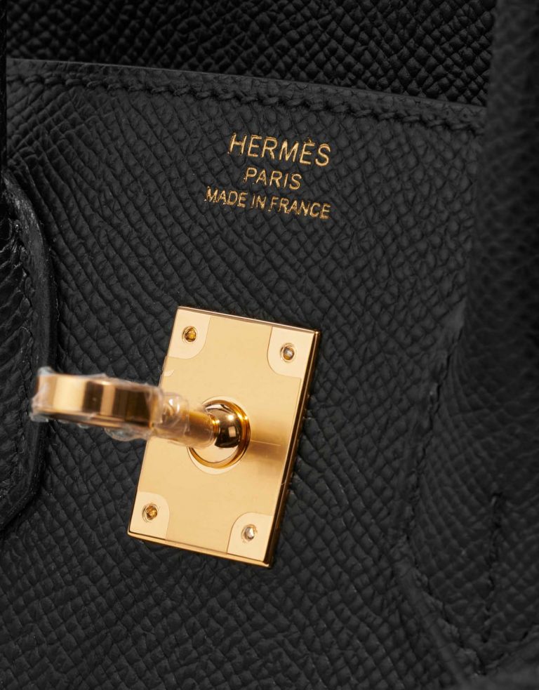 Pre-owned Hermès bag Birkin 25 Epsom Black Black Logo | Sell your designer bag on Saclab.com