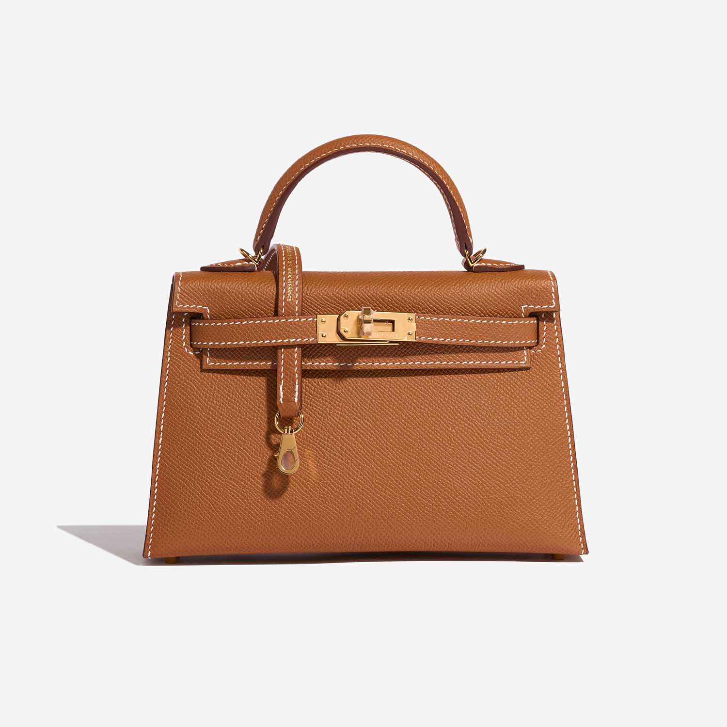 Gebrauchte Hermès Tasche Kelly Mini Gold Front | Verkaufen Sie Ihre Designer-Tasche auf Saclab.com