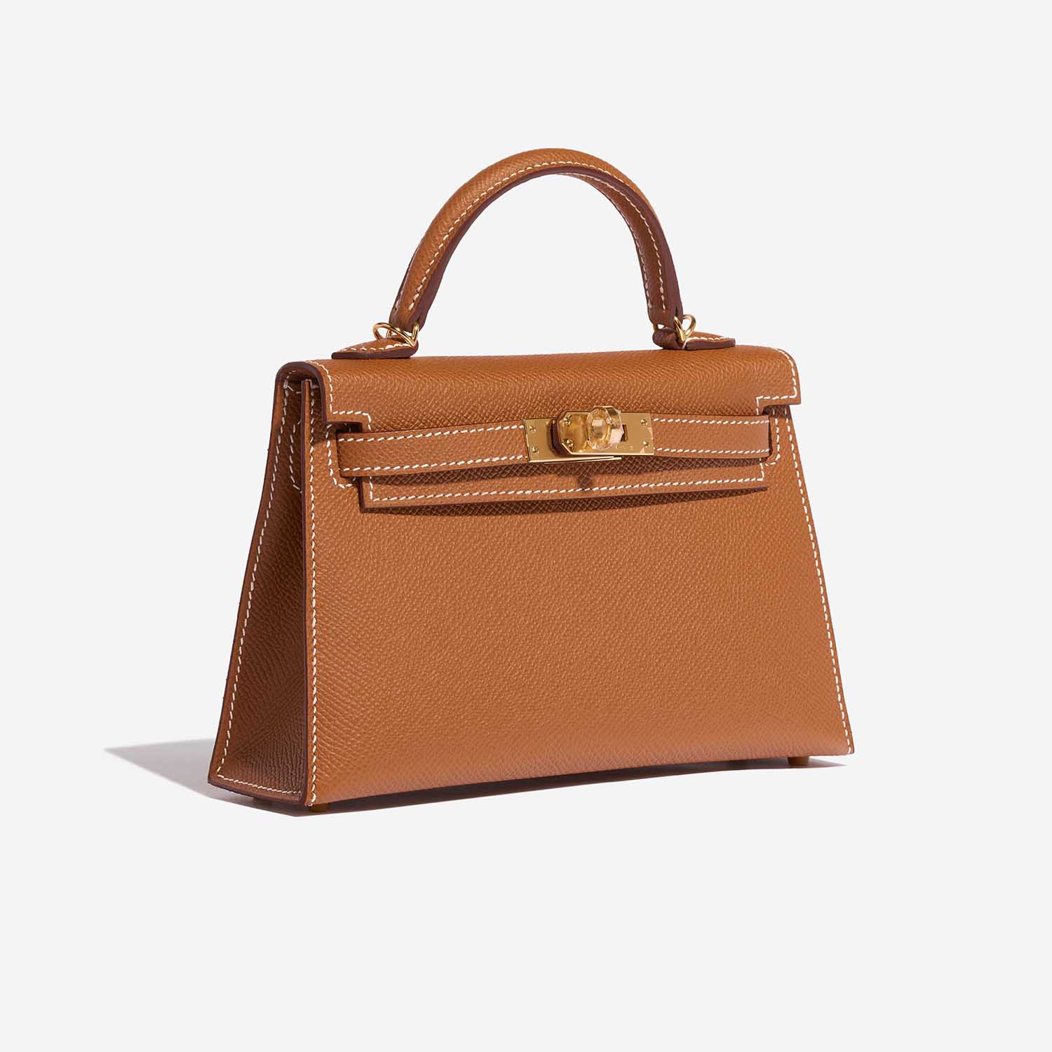 Gebrauchte Hermès Tasche Kelly Mini Gold Side Front | Verkaufen Sie Ihre Designer-Tasche auf Saclab.com