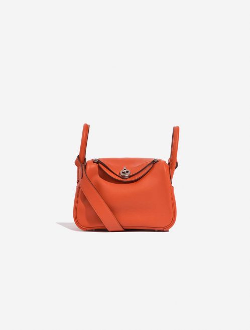 Pre-owned Hermès bag Lindy 20 Mini Swift Terre Battue / Capucine Orange Front | Sell your designer bag on Saclab.com