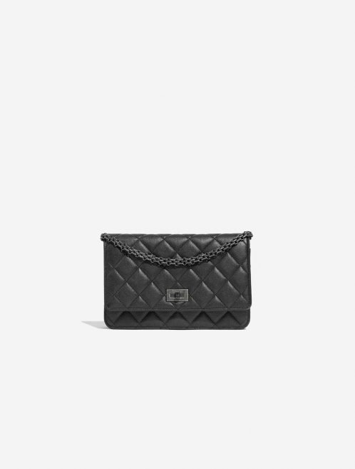 Pre-owned Chanel bag 2.55 Reissue WOC Lamb Anthracite Grey Front | Sell your designer bag on Saclab.com
