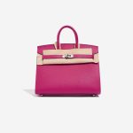 Pre-owned Hermès bag Birkin 25 Veau Madame Rose Pourpre Pink Front Velt | Sell your designer bag on Saclab.com
