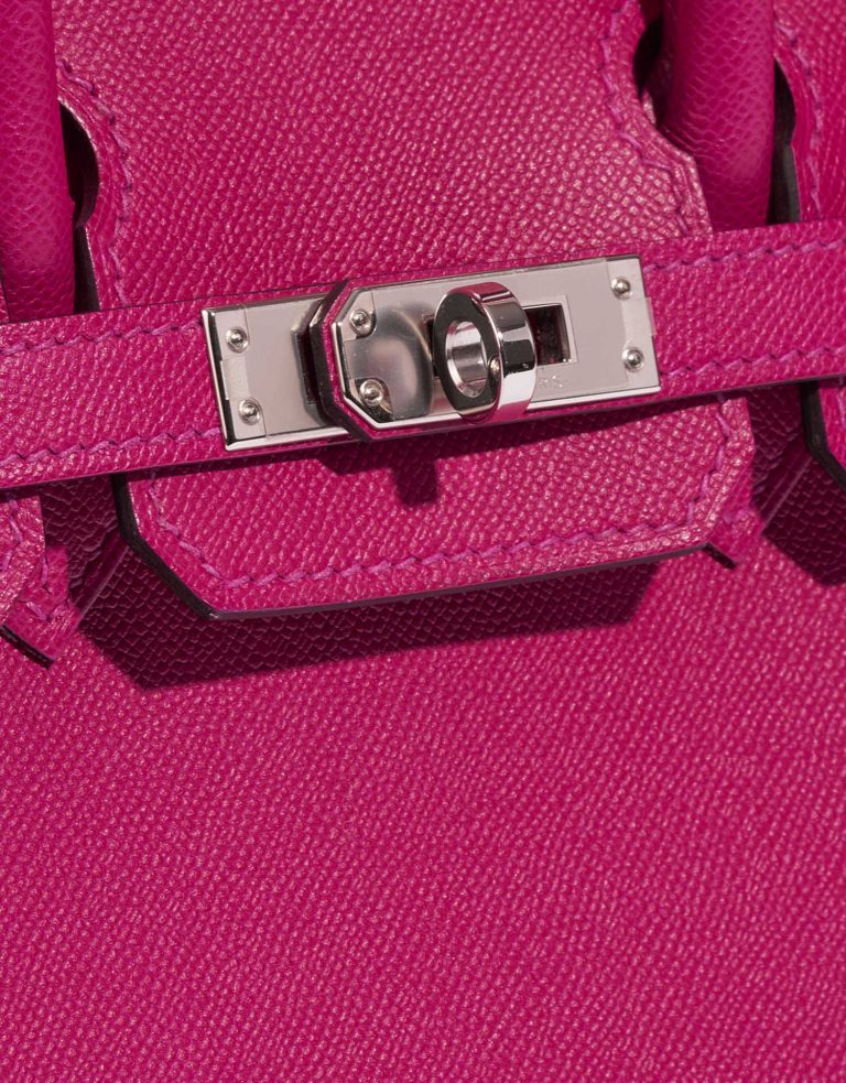 Pre-owned Hermès bag Birkin 25 Veau Madame Rose Pourpre Pink Front | Sell your designer bag on Saclab.com