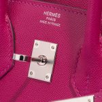Pre-owned Hermès bag Birkin 25 Veau Madame Rose Pourpre Pink Logo | Sell your designer bag on Saclab.com