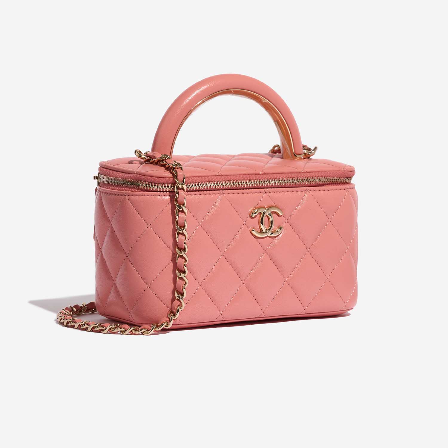 Gebrauchte Chanel Tasche Vanity Small Coral Side Front | Verkaufen Sie Ihre Designer-Tasche auf Saclab.com