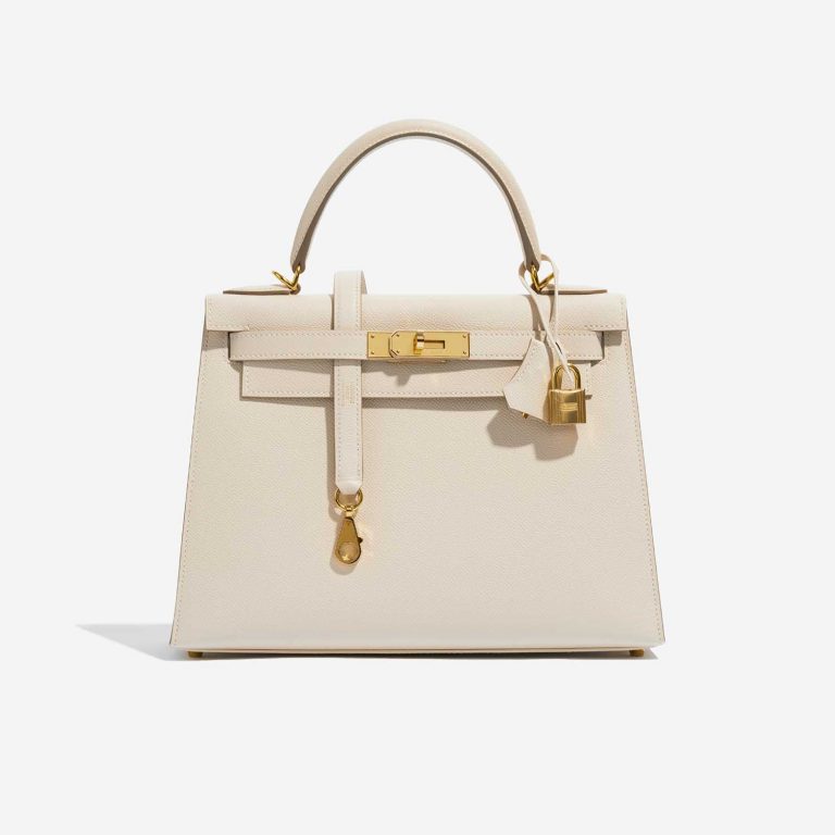 Pre-owned Hermès bag Kelly 28 Craie Front | Sell your designer bag on Saclab.com