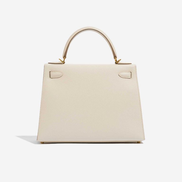 Pre-owned Hermès bag Kelly 28 Craie Back | Sell your designer bag on Saclab.com