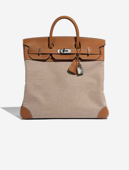 Pre-owned Hermès bag HautÀCourroies 40 Gold-Ficelle Front | Sell your designer bag on Saclab.com