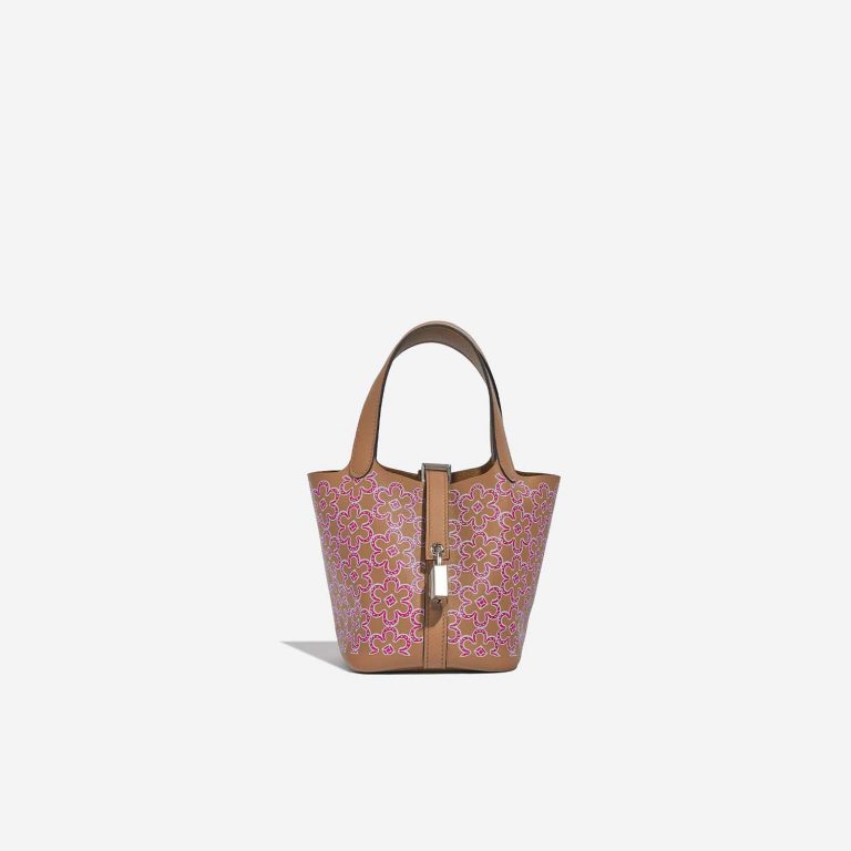 Pre-owned Hermès bag Picotin 14 ChaiRoseBlanc Front | Sell your designer bag on Saclab.com