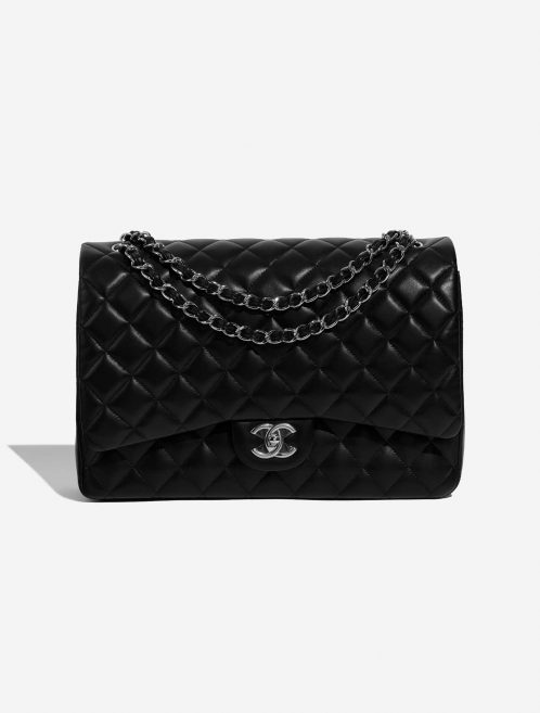 Pre-owned Chanel bag Timeless Maxi Black Front | Sell your designer bag on Saclab.com
